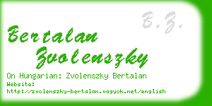 bertalan zvolenszky business card